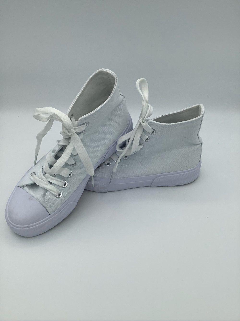 Women's White High-Top Lace-Up Sneakers